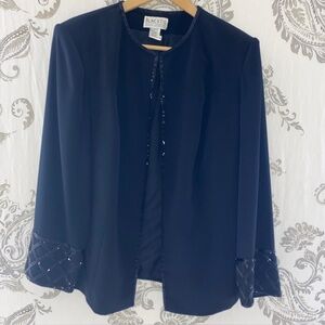 BLACK TIE OLEG CASSINI Sequence
Beaded Cuff Blazer Size 20